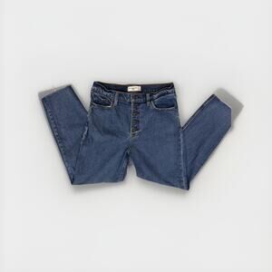 Abercrombie And Fitch High Rise Blue Denim Mom Jeans Women’s Size 6 / 28 Button
